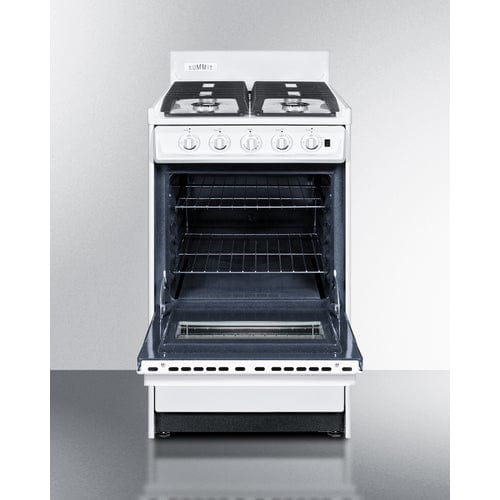 Summit Refrigerators Summit WTM1107ISW | 20" Wide Gas Range, Sealed Burners