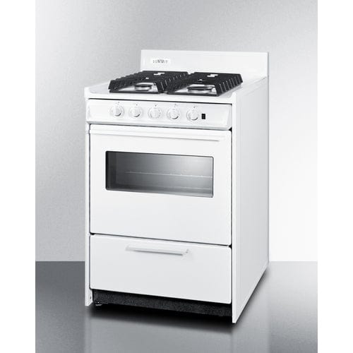 Summit Refrigerators Summit WTM6107ISW | 24" Wide Gas Range, Sealed Burners