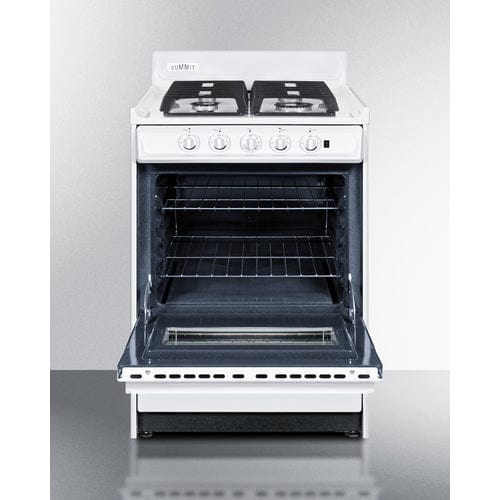 Summit Refrigerators Summit WTM6107ISW | 24" Wide Gas Range, Sealed Burners