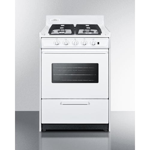 Summit Refrigerators Summit WTM6107ISW | 24" Wide Gas Range, Sealed Burners