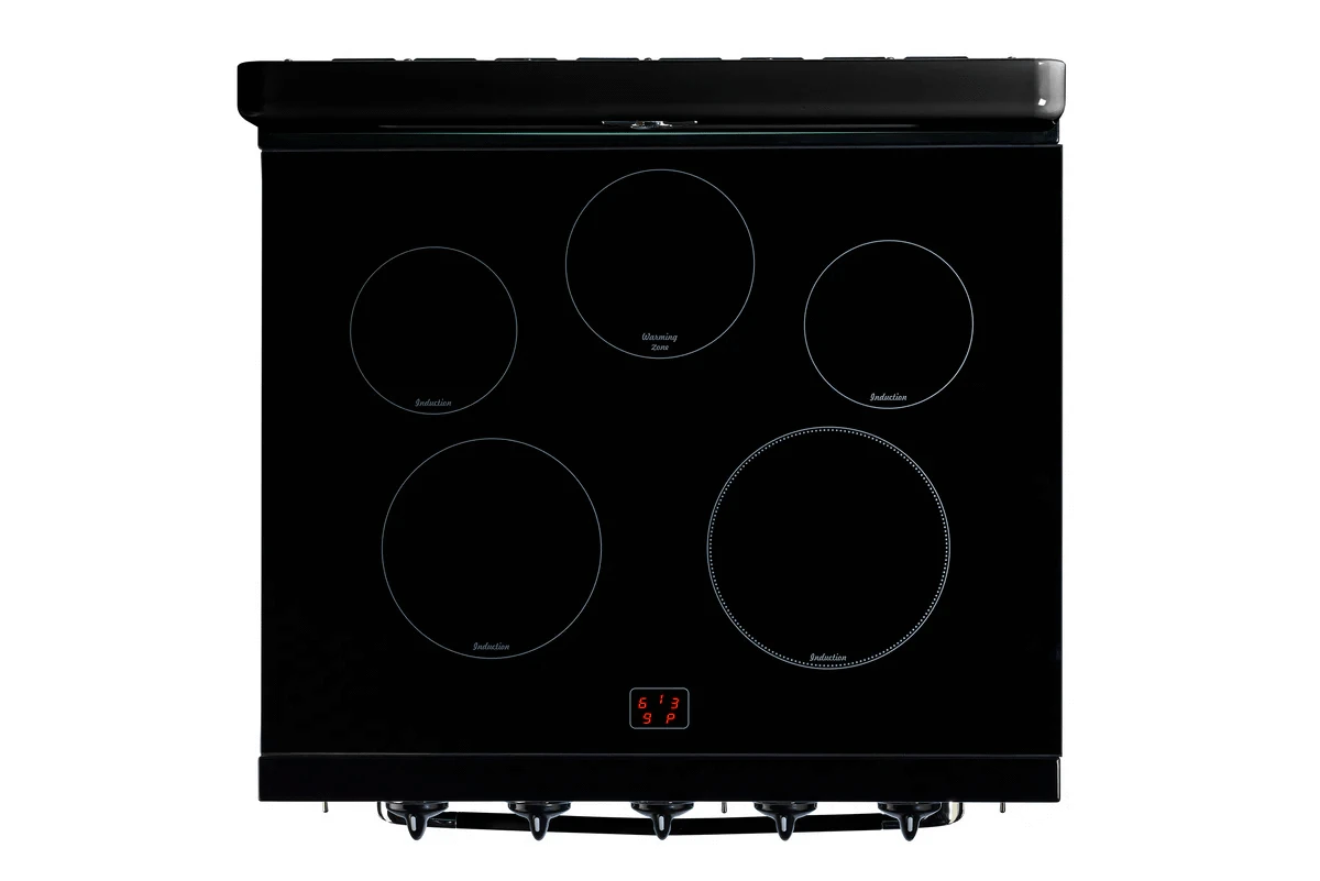 Summit Induction Range Unique UNQ-30CR IC B | 30" Classic Retro Induction Range Midnight Black