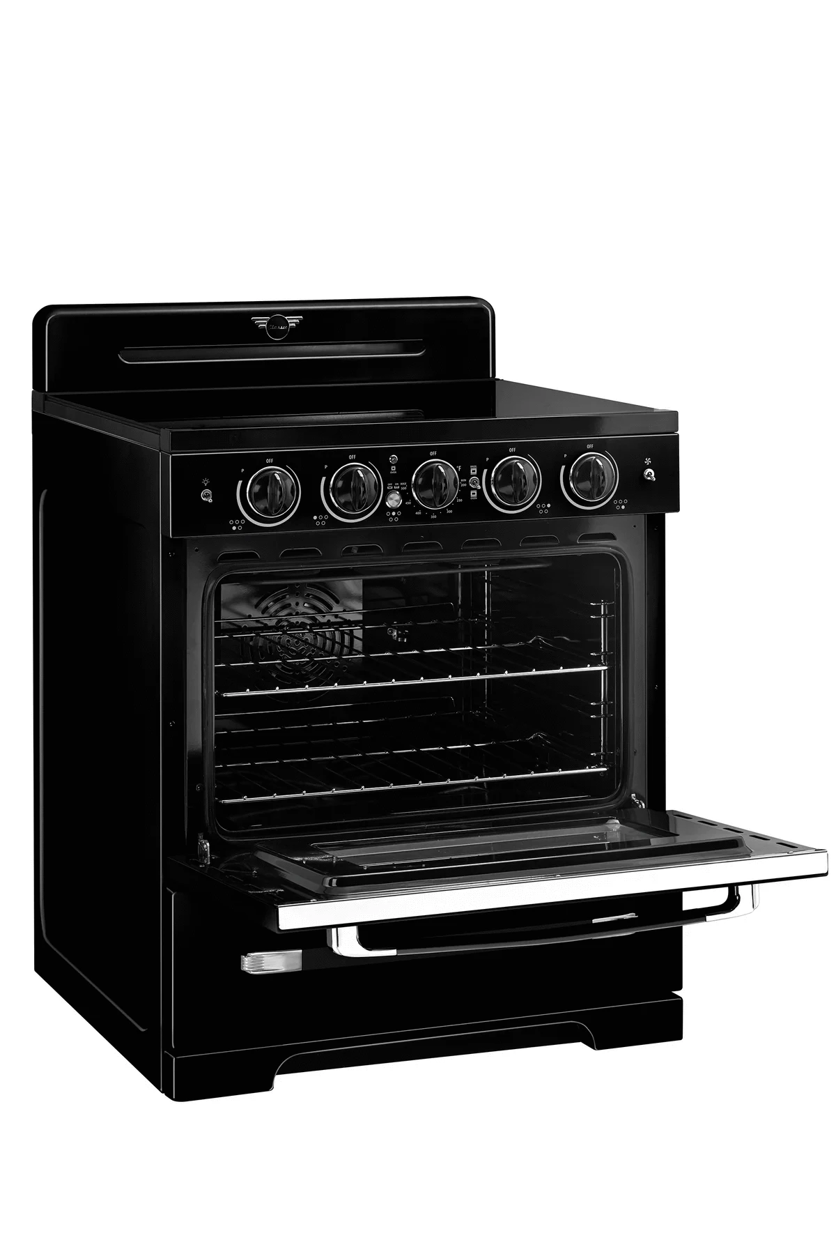 Summit Induction Range Unique UNQ-30CR IC B | 30" Classic Retro Induction Range Midnight Black