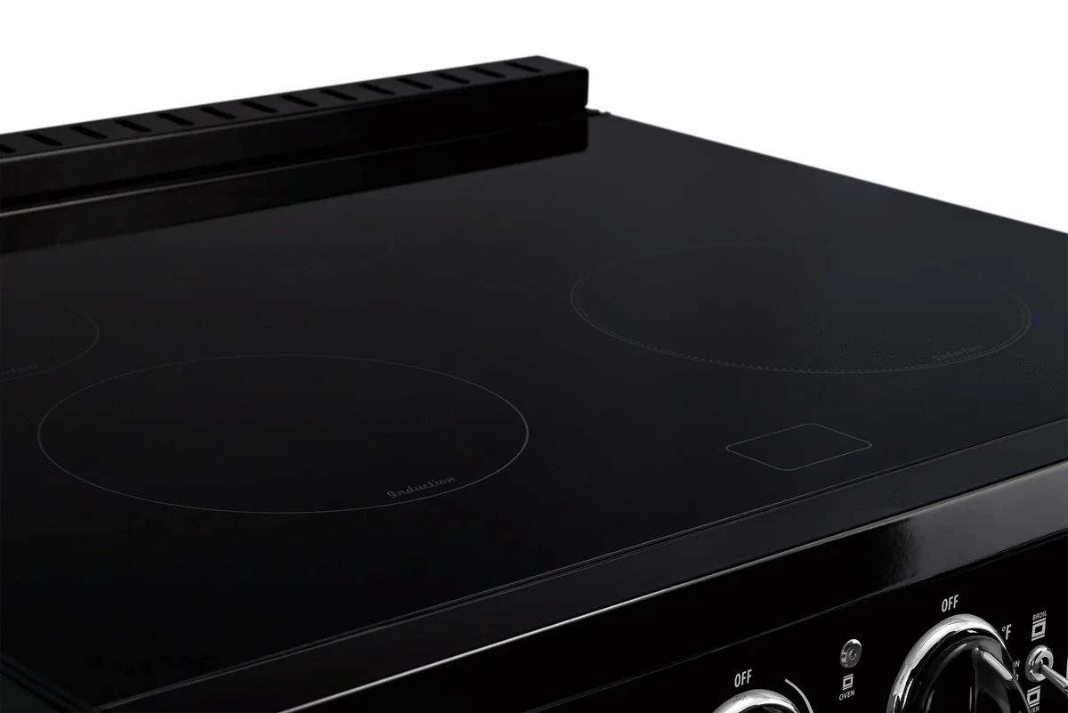 Summit Induction Range Unique UNQ-30CR IC B | 30" Classic Retro Induction Range Midnight Black