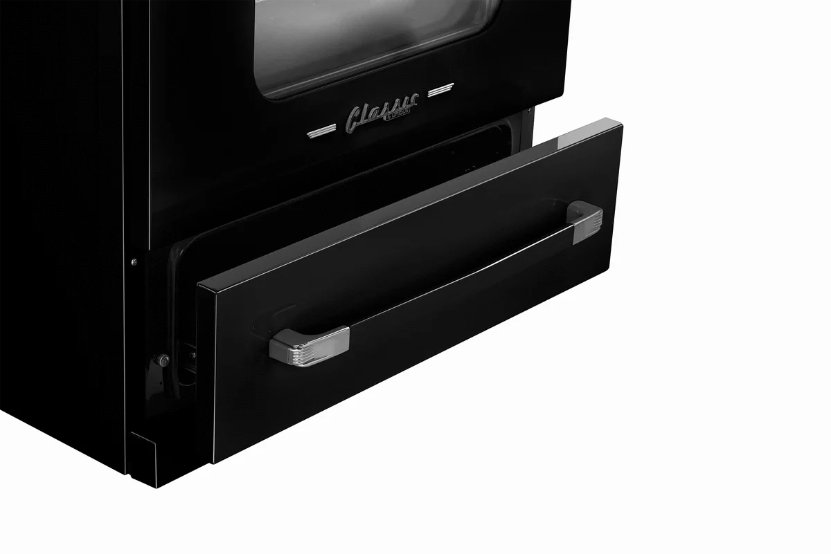 Summit Induction Range Unique UNQ-30CR IC B | 30" Classic Retro Induction Range Midnight Black