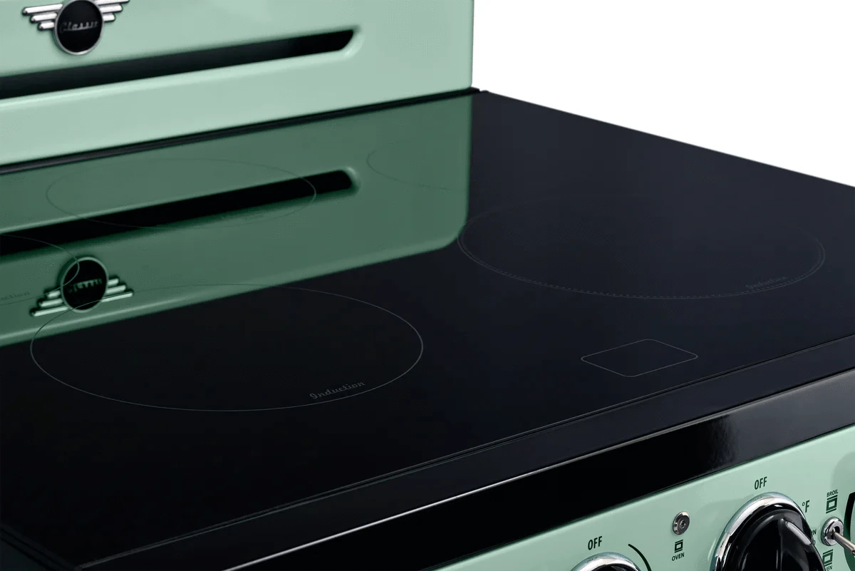 Summit Induction Range Unique UNQ-30CR IC LG | 30" Classic Retro Induction Range Summer Mint Green