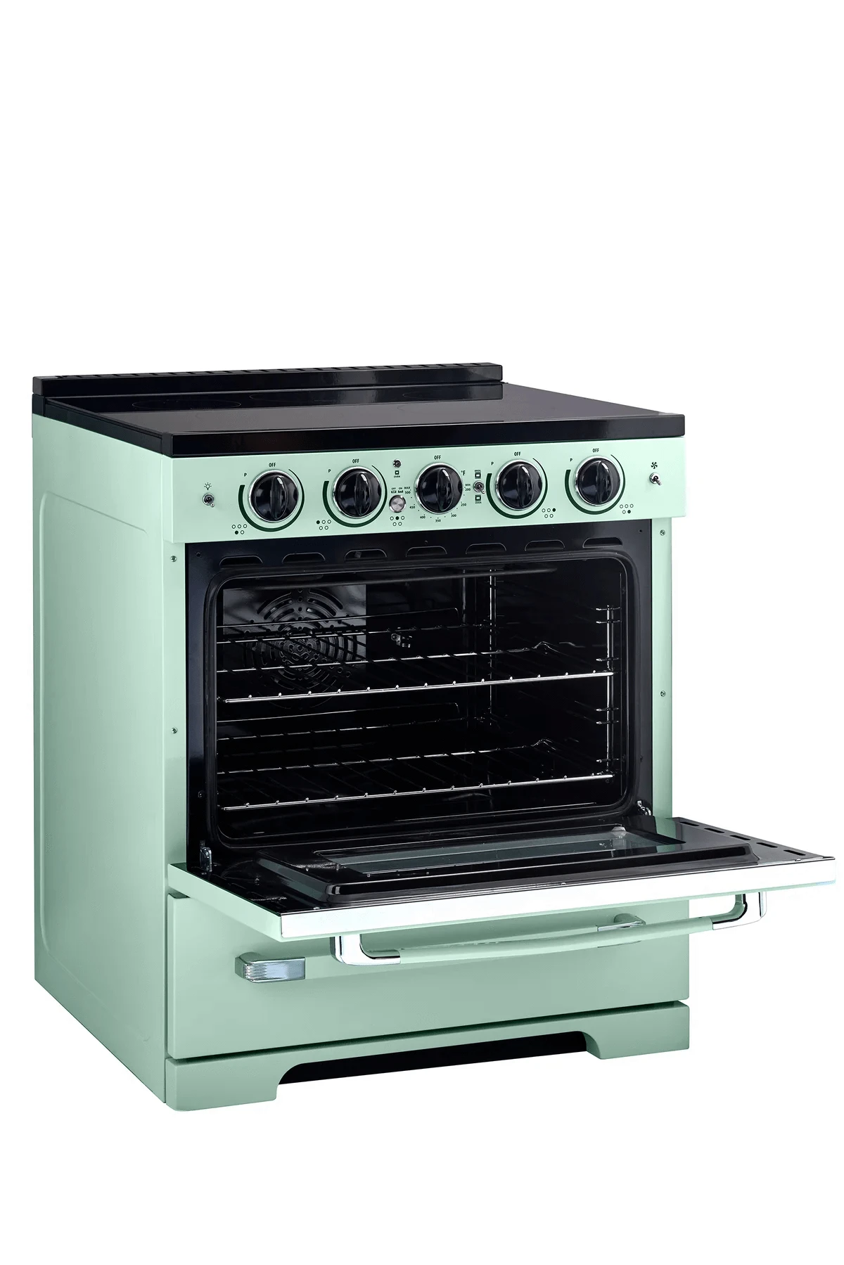Summit Induction Range Unique UNQ-30CR IC LG | 30" Classic Retro Induction Range Summer Mint Green