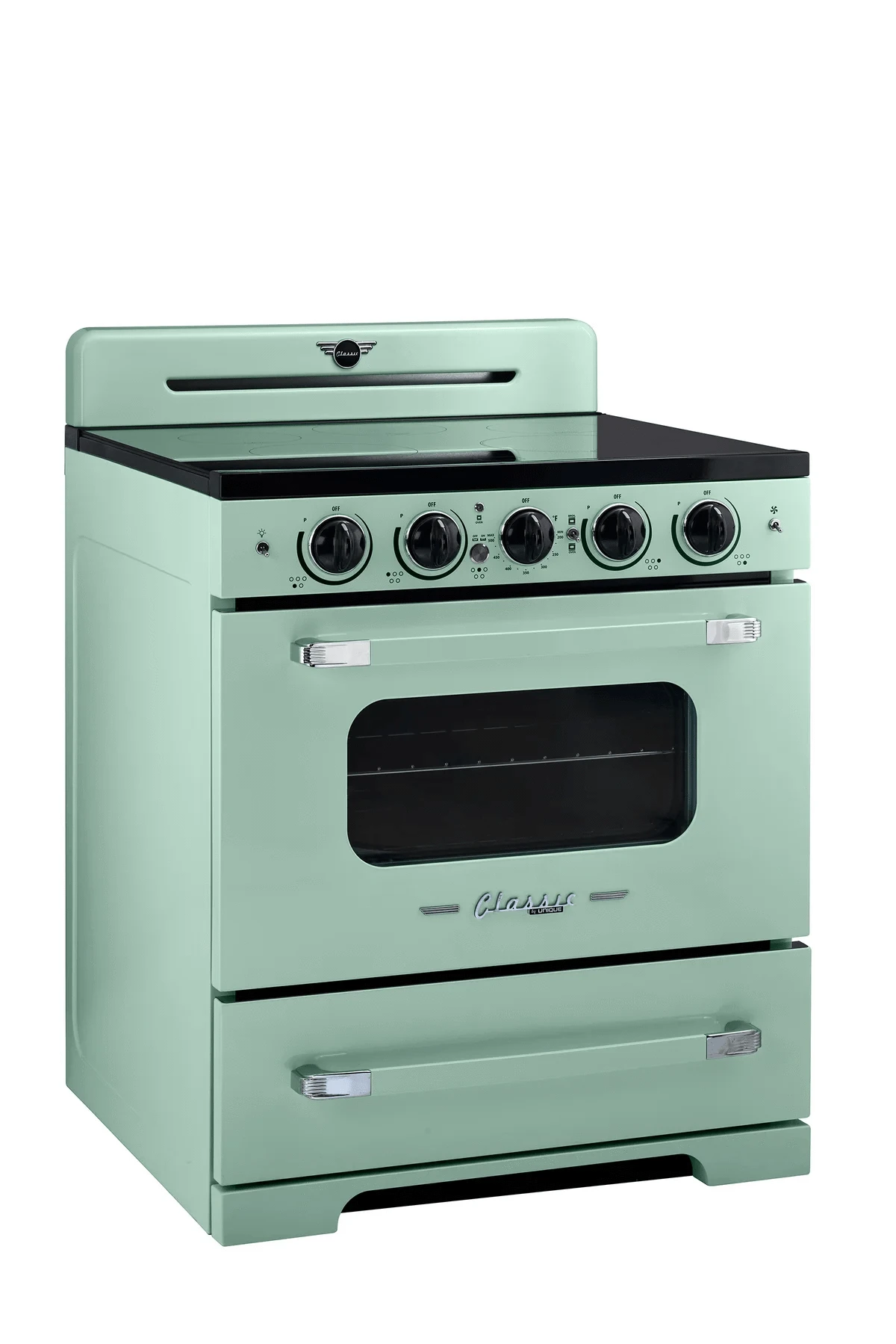 Summit Induction Range Unique UNQ-30CR IC LG | 30" Classic Retro Induction Range Summer Mint Green