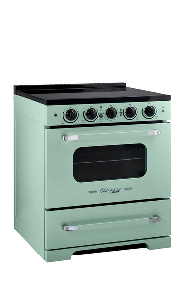Summit Induction Range Unique UNQ-30CR IC LG | 30" Classic Retro Induction Range Summer Mint Green