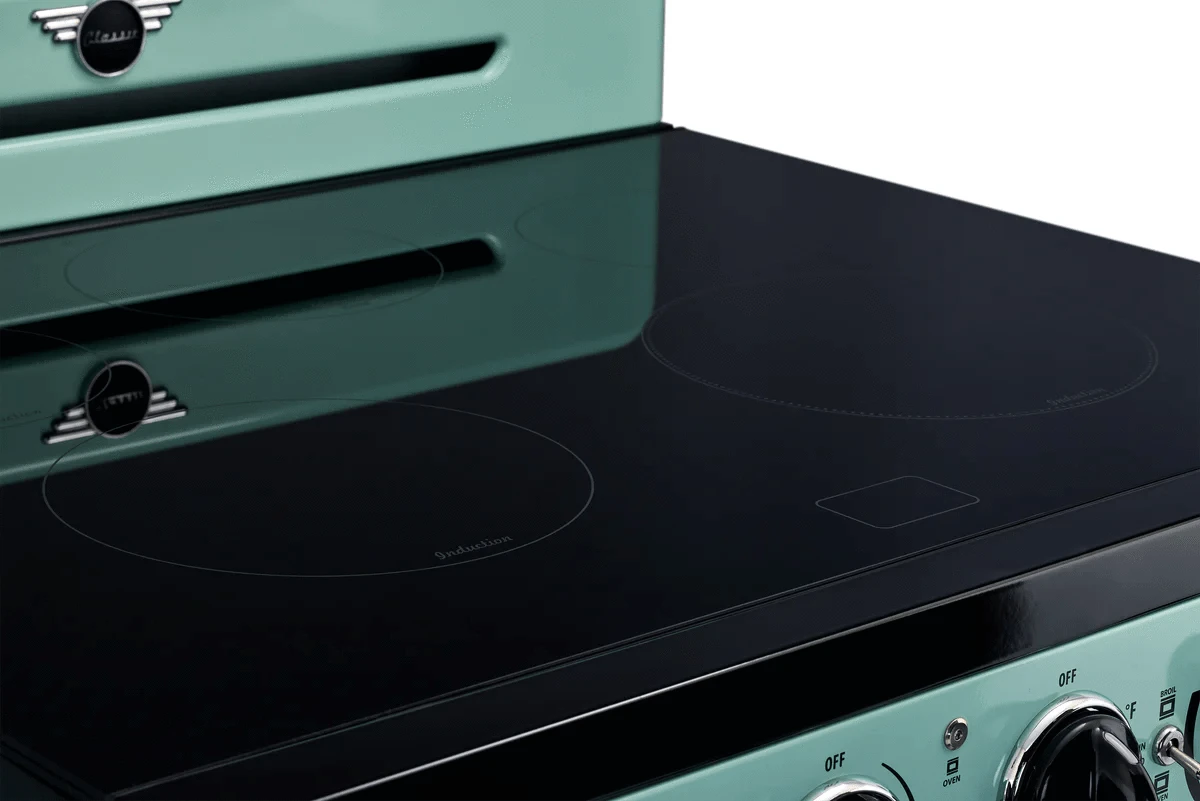 Summit Induction Range Unique UNQ-30CR IC T | 30" Classic Retro Induction Range Ocean Mist Turquoise