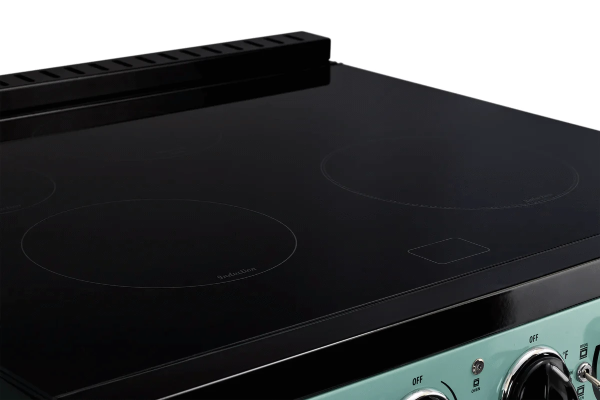 Summit Induction Range Unique UNQ-30CR IC T | 30" Classic Retro Induction Range Ocean Mist Turquoise