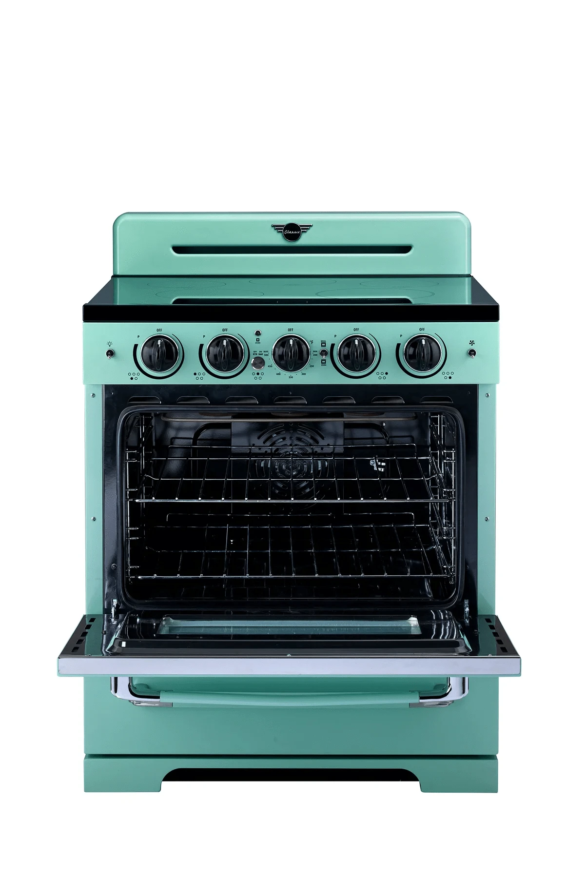 Summit Induction Range Unique UNQ-30CR IC T | 30" Classic Retro Induction Range Ocean Mist Turquoise