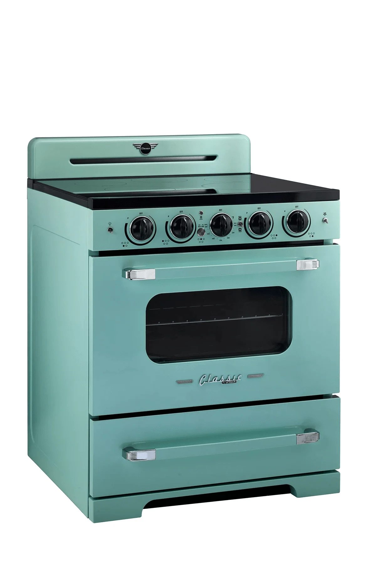 Summit Induction Range Unique UNQ-30CR IC T | 30" Classic Retro Induction Range Ocean Mist Turquoise