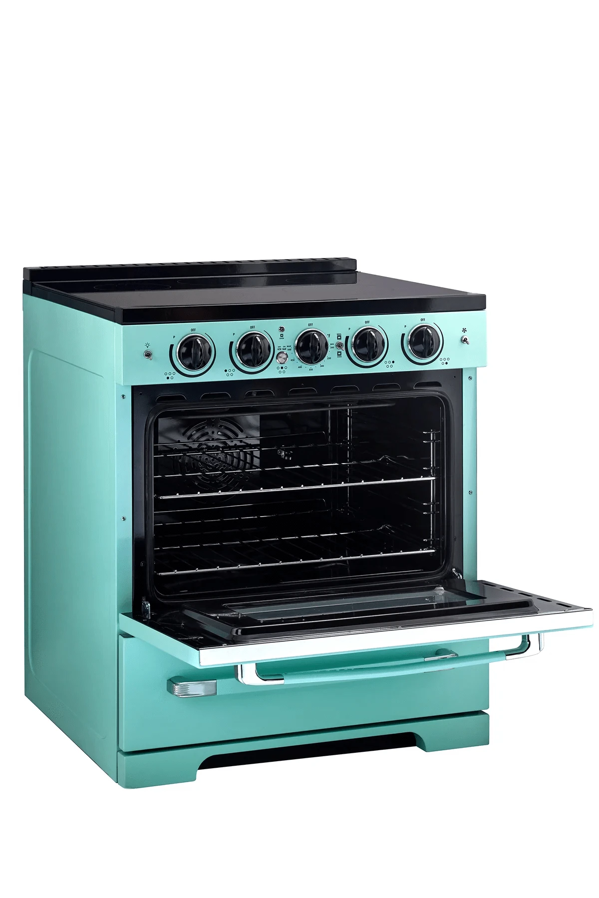 Summit Induction Range Unique UNQ-30CR IC T | 30" Classic Retro Induction Range Ocean Mist Turquoise