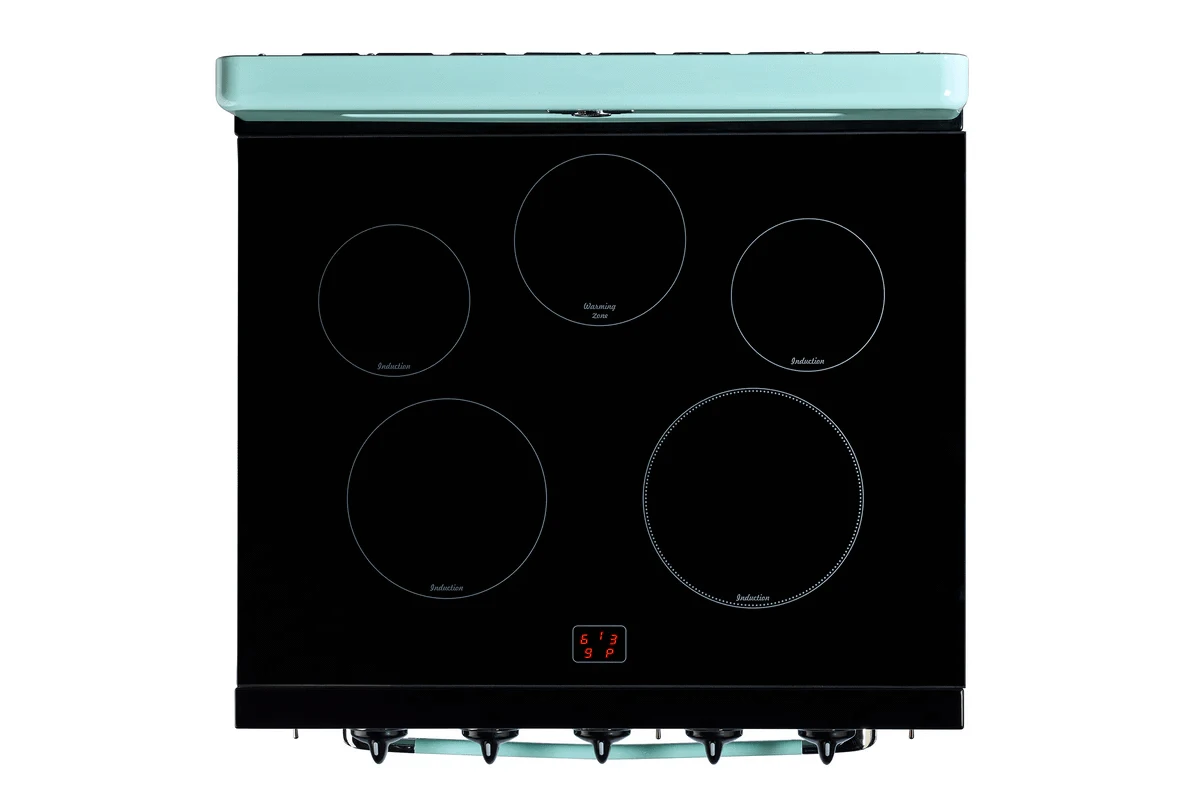Summit Induction Range Unique UNQ-30CR IC T | 30" Classic Retro Induction Range Ocean Mist Turquoise