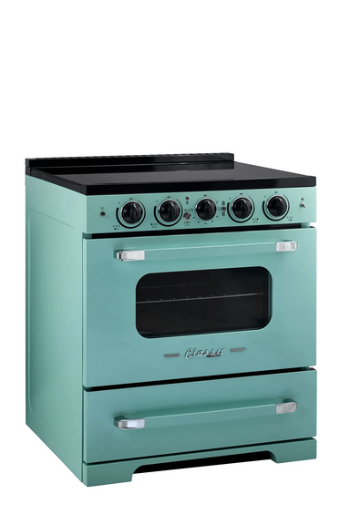 Summit Induction Range Unique UNQ-30CR IC T | 30" Classic Retro Induction Range Ocean Mist Turquoise
