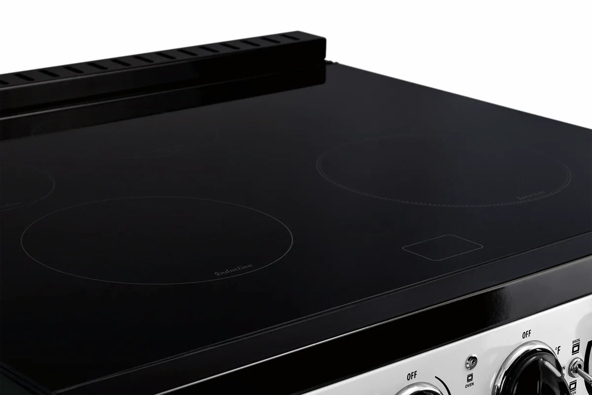 Summit Induction Range Unique UNQ-30CR IC W | 30" Classic Retro Induction Range Marshmallow White