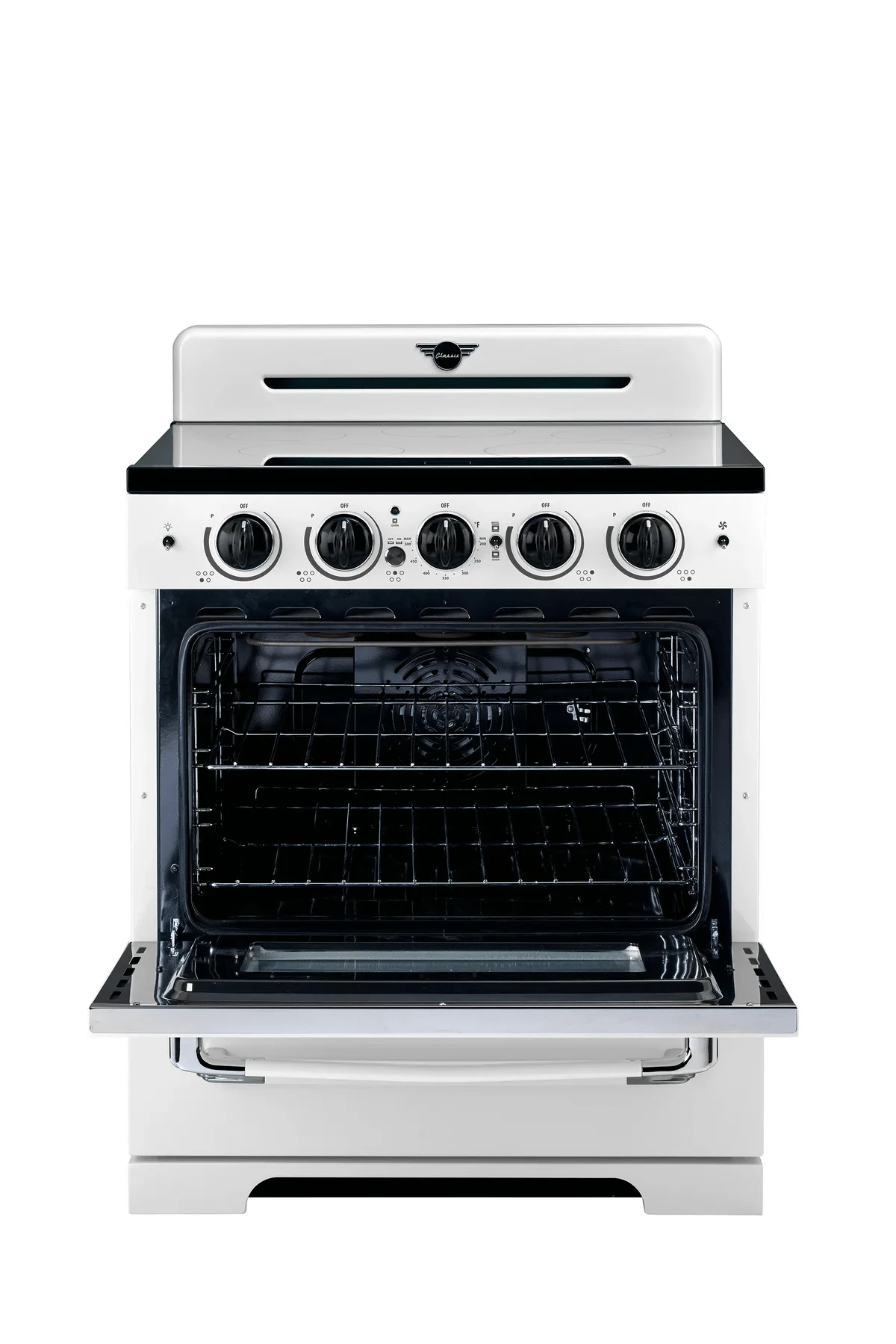 Summit Induction Range Unique UNQ-30CR IC W | 30" Classic Retro Induction Range Marshmallow White