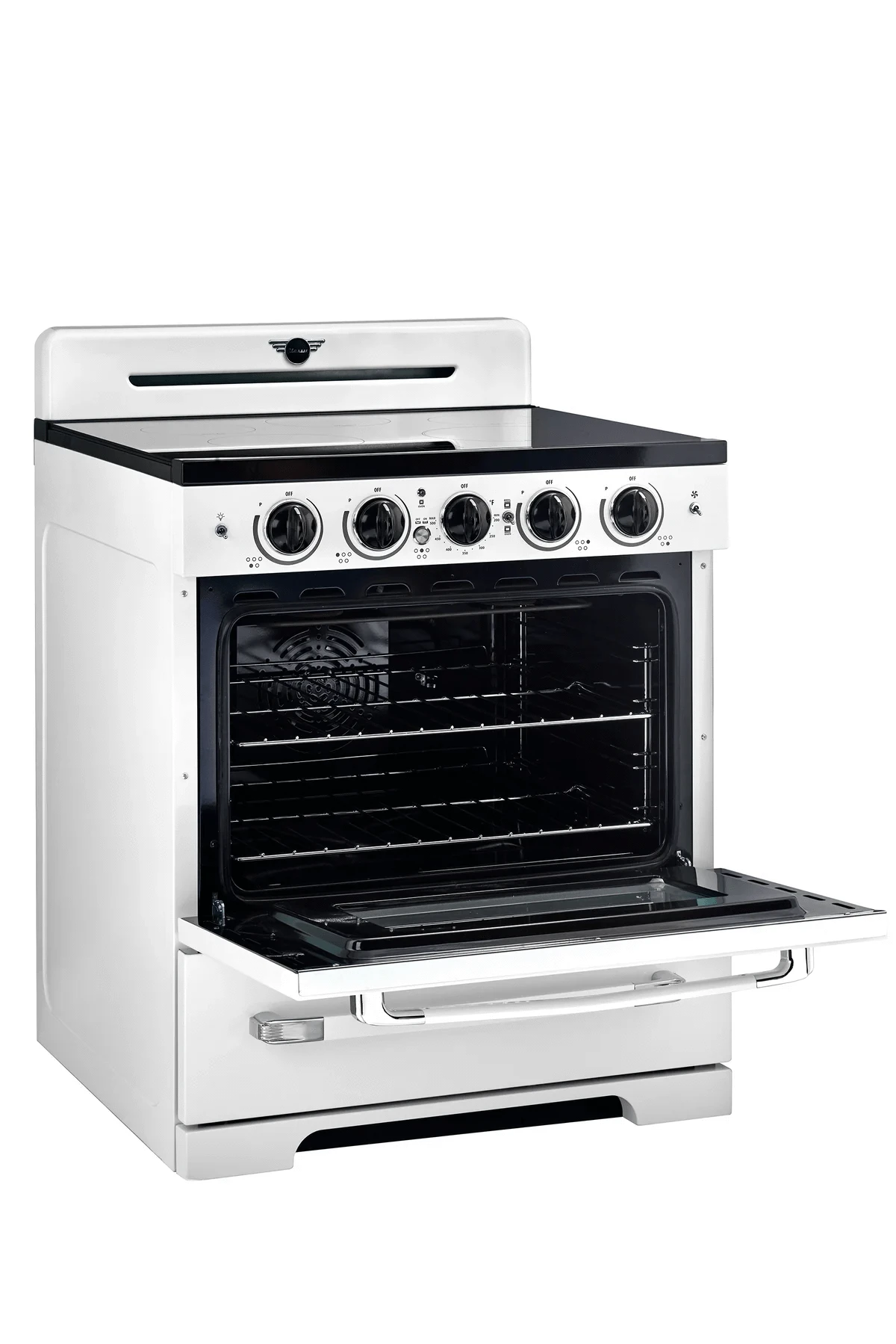 Summit Induction Range Unique UNQ-30CR IC W | 30" Classic Retro Induction Range Marshmallow White