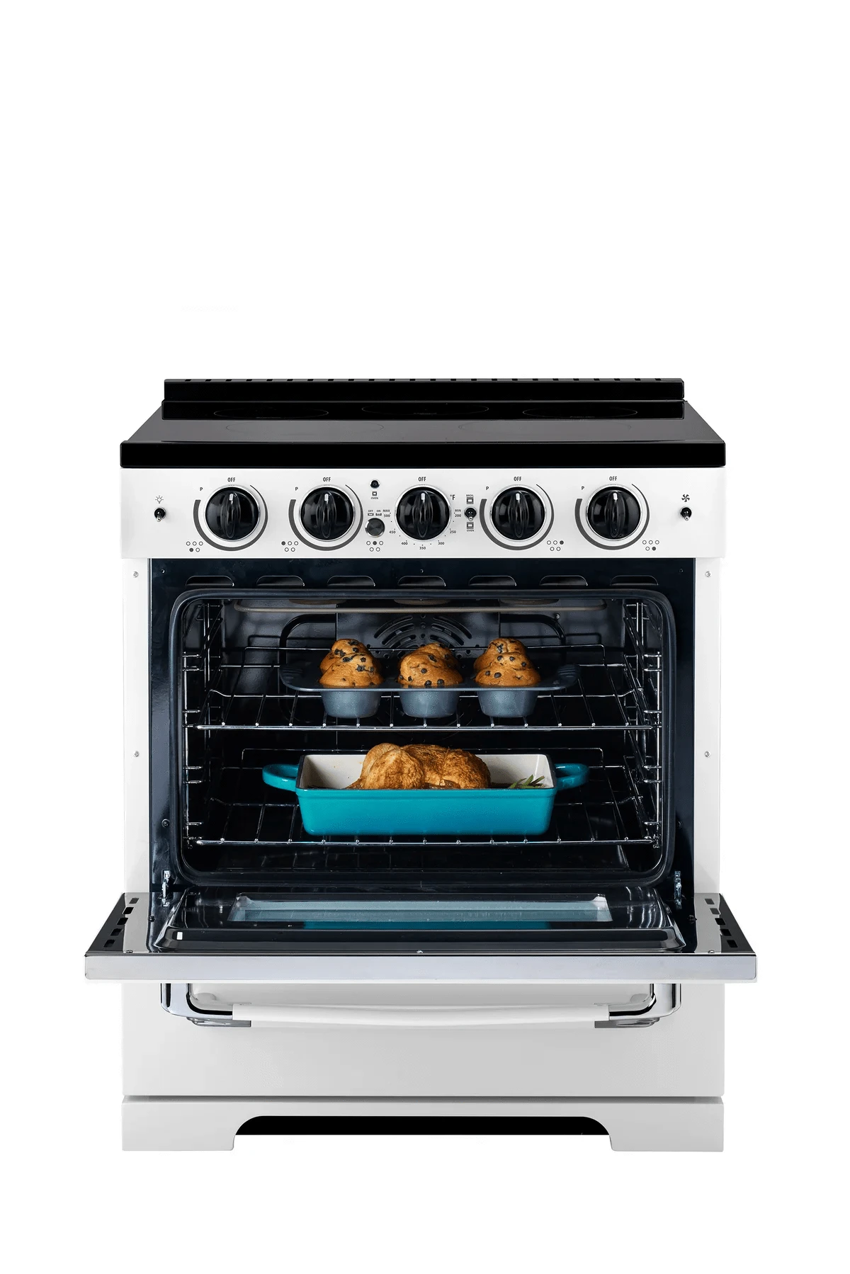 Summit Induction Range Unique UNQ-30CR IC W | 30" Classic Retro Induction Range Marshmallow White