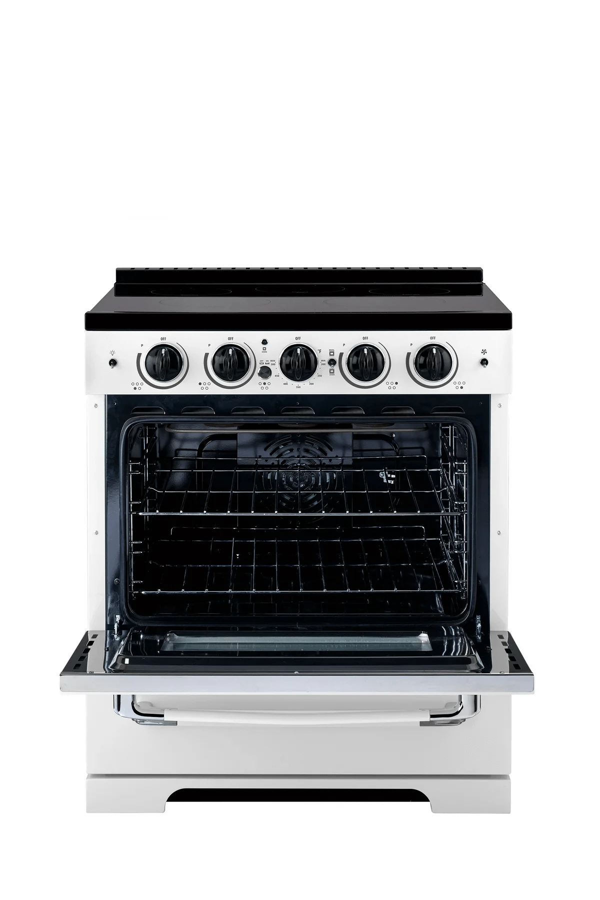 Summit Induction Range Unique UNQ-30CR IC W | 30" Classic Retro Induction Range Marshmallow White