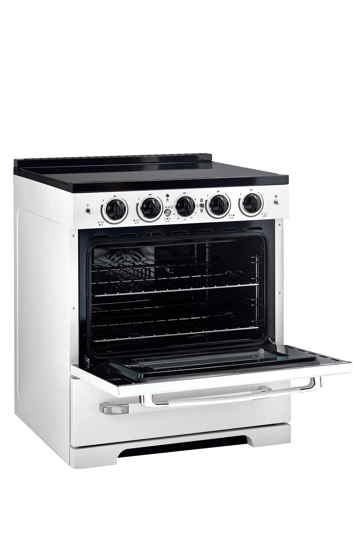 Summit Induction Range Unique UNQ-30CR IC W | 30" Classic Retro Induction Range Marshmallow White