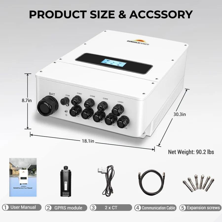 Sungold Power Solar Inverters 10KW Hybrid Inverter 48V Split Phase