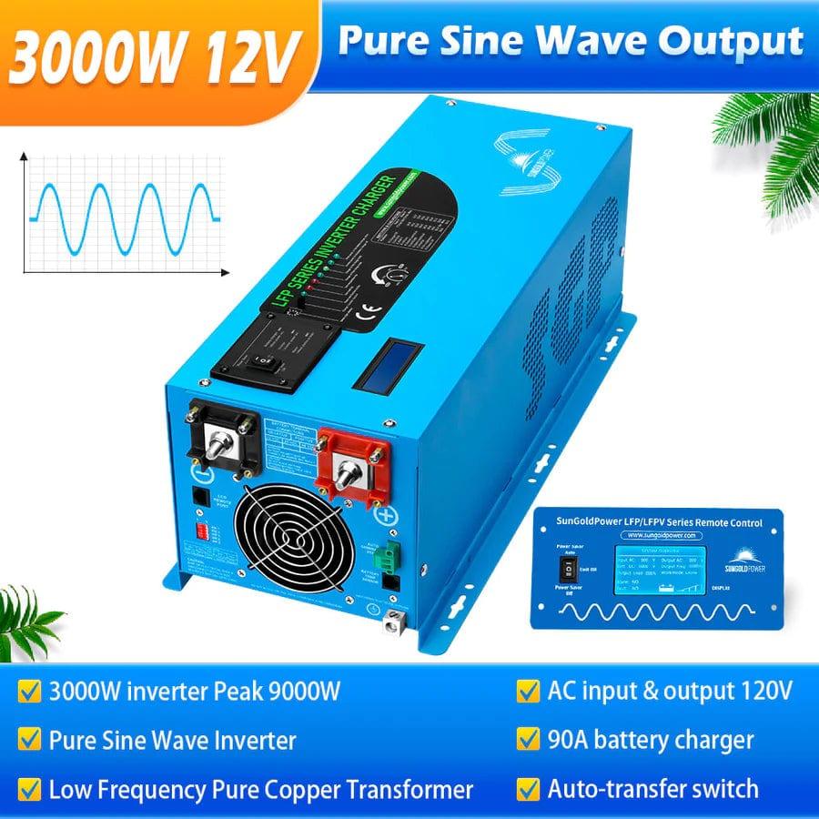 Sungold Power Solar Charge Controllers and Inverters 3000W DC 12V Pure Sine Wave Inverter With Charger - Free Shipping!