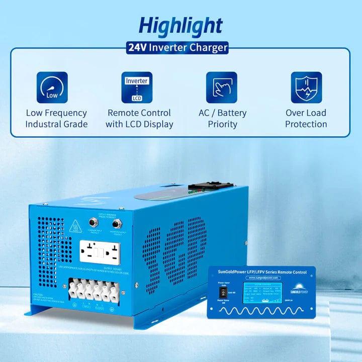Sungold Power Solar Charge Controllers and Inverters 3000W DC 24V Pure Sine Wave Inverter With Charger - Free Shipping!