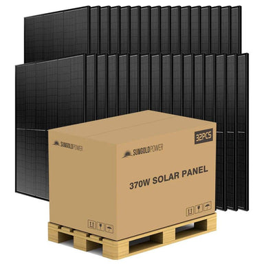 Sungold Power Solar Panels 370W Mono Black Perc Solar Panel Full Pallet (32 Panels)