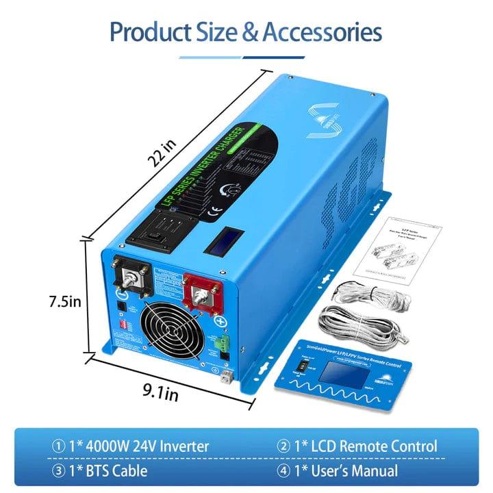 Sungold Power Solar Charge Controllers and Inverters 4000W DC 24V Pure Sine Wave Inverter With Charger - Free Shipping!