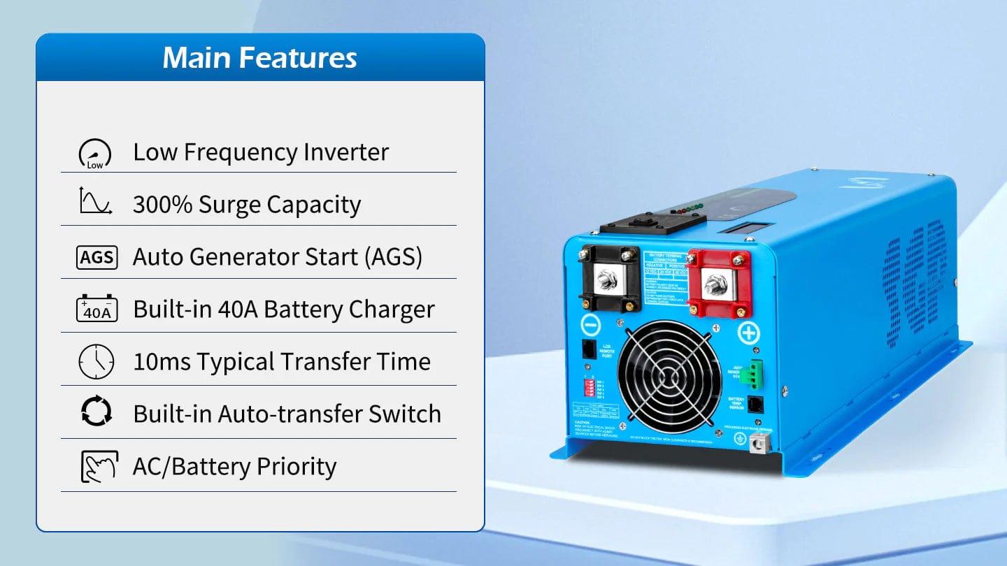 Sungold Power Solar Charge Controllers and Inverters 4000W DC 48V Split Phase Pure Sine Wave Inverter With Charger Ul1741 Standard- Free Shipping!