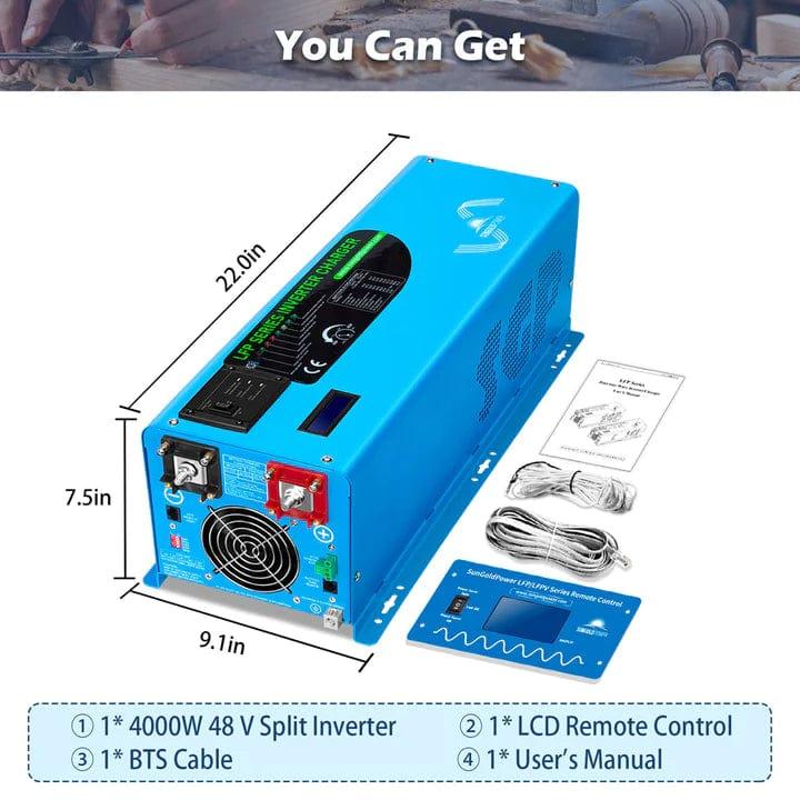 Sungold Power Solar Charge Controllers and Inverters 4000W DC 48V Split Phase Pure Sine Wave Inverter With Charger Ul1741 Standard- Free Shipping!