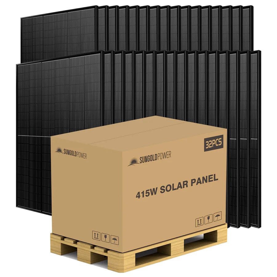 Sungold Power Solar Panels 415W Mono Black Perc Solar Panel Full Pallet (32 Panels)