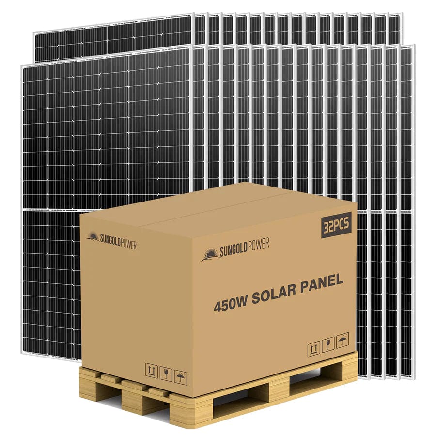 Sungold Power Solar Panels 450W Mono Black Perc Solar Panel Full Pallet (32 Panels)