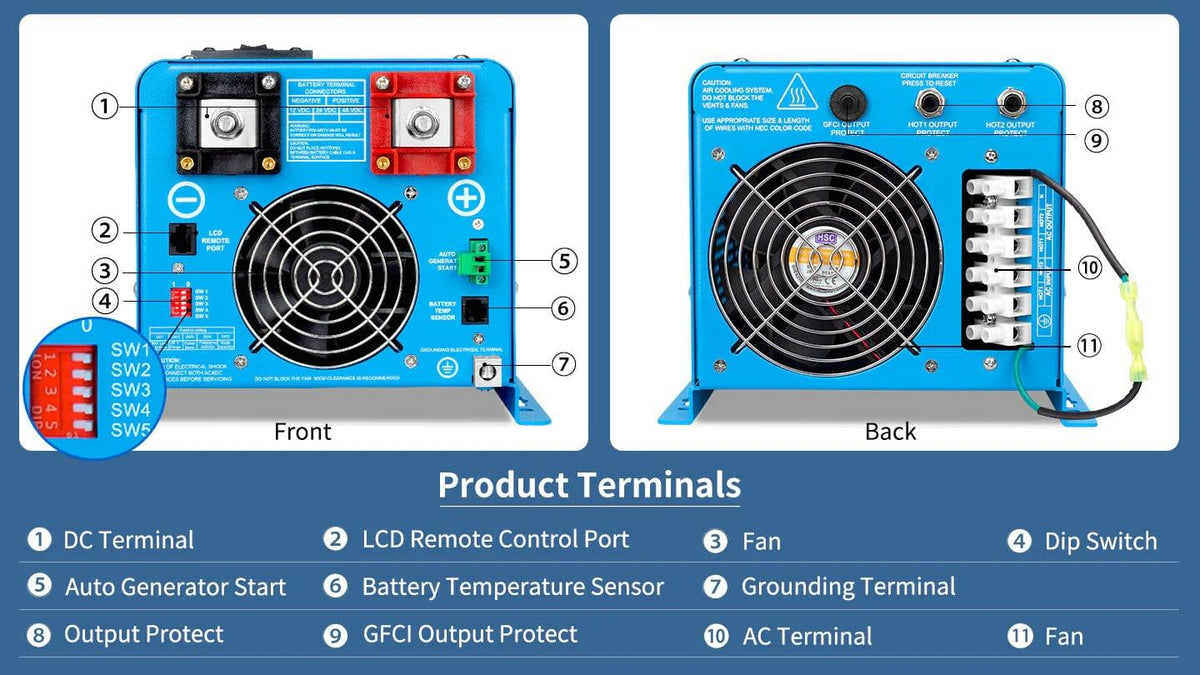 Sungold Power Solar Charge Controllers and Inverters 6000W DC 48V Split Phase Pure Sine Wave Inverter With Charger Ul1741 Standard - Free Shipping!