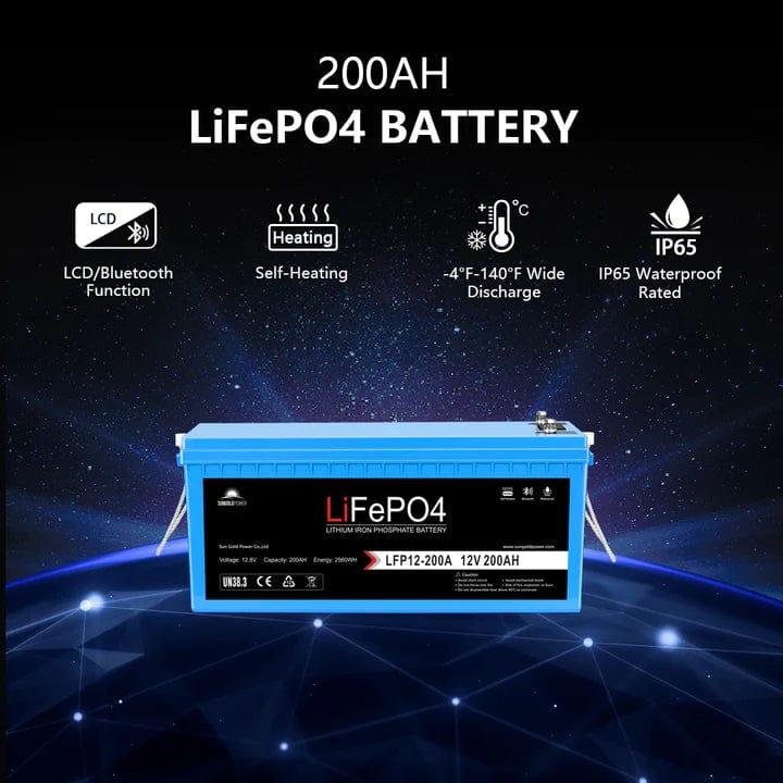 Sungold Power Off Grid Solar Kit 4000w Inverter 12vdc 120v/240v Lifepo4 Battery 1200 Watt Solar Back Up Sgk-Pr4s - Free Shipping!