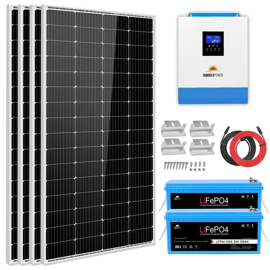 Sungold Power Solar Kit 3000W 24V Inverter 120V Output Lithium Battery 800 Watt Solar Panel SGKT-3PRO - Free Shipping!