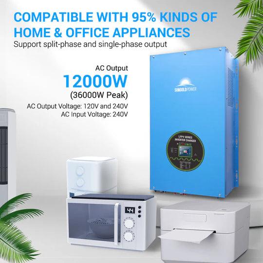 Sungold Power Solar Charge Controllers and Inverters SunGoldPower 12KW 48V Split Phase Pure Sine Wave Solar Inverter Charger