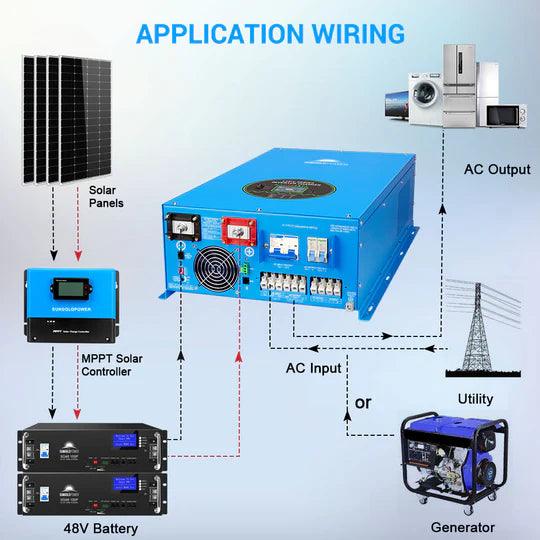 Sungold Power Solar Charge Controllers and Inverters SunGoldPower 12KW 48V Split Phase Pure Sine Wave Solar Inverter Charger