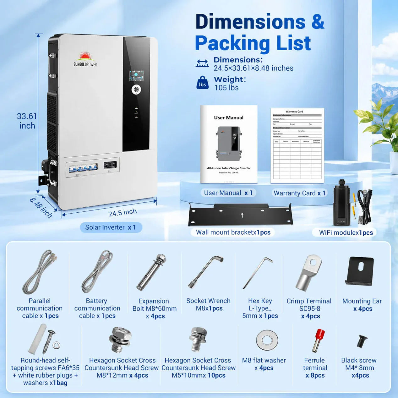 Sungold Power SunGoldPower 16KW 48V All-in-one Solar Charge Inverter Freedom | Pro 16K-48