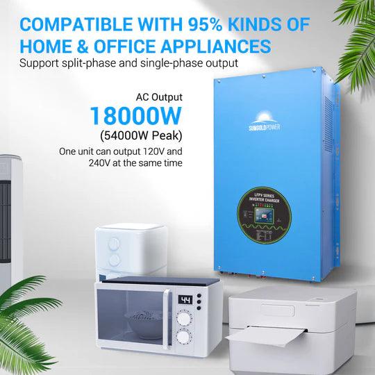 Sungold Power Solar Charge Controllers and Inverters SunGoldPower 18KW 48V Split Phase Pure Sine Wave Solar Inverter Charger