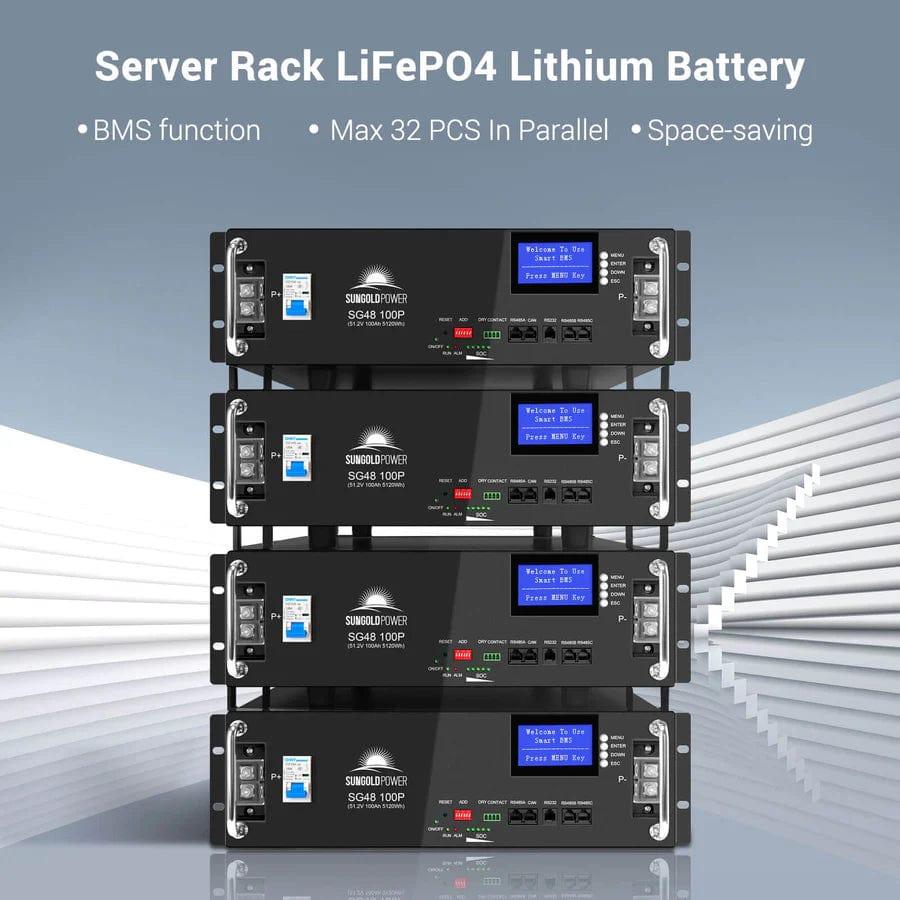 Sungold Power Solar Batteries SunGoldPower 2 X 48V 100AH Server Rack LifePO4 Lithium Battery SG48100P