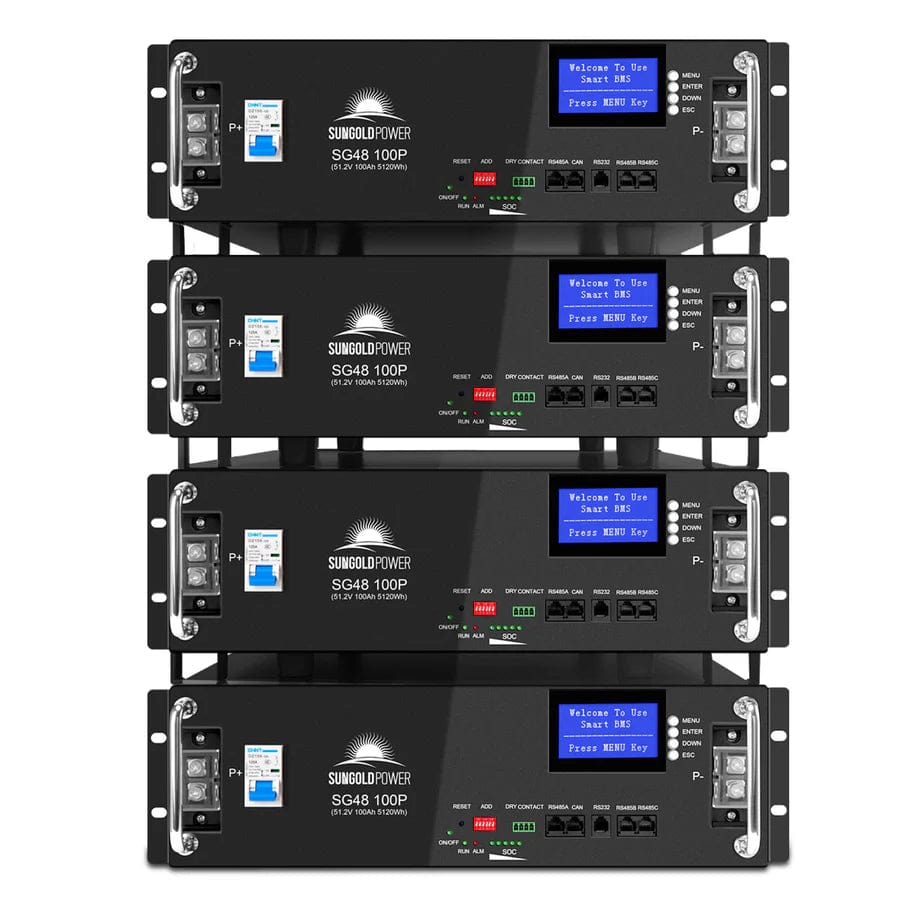 Sungold Power Solar Batteries SunGoldPower 4 X 48V 100AH Server Rack LifePO4 Lithium Solar Battery