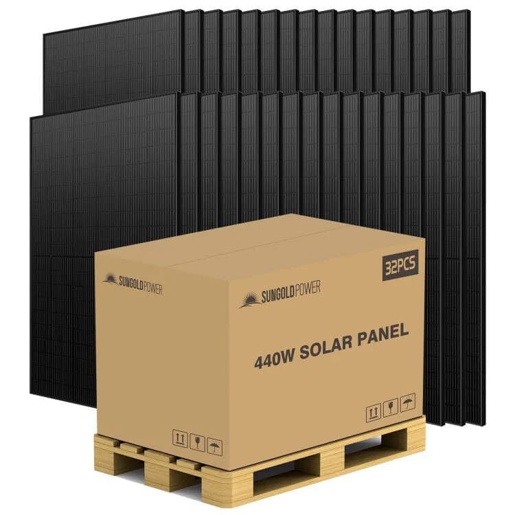 Sungold Power Solar Panels SunGoldPower 440W Mono Black PERC Solar Panel Full Pallet (32 Panels)