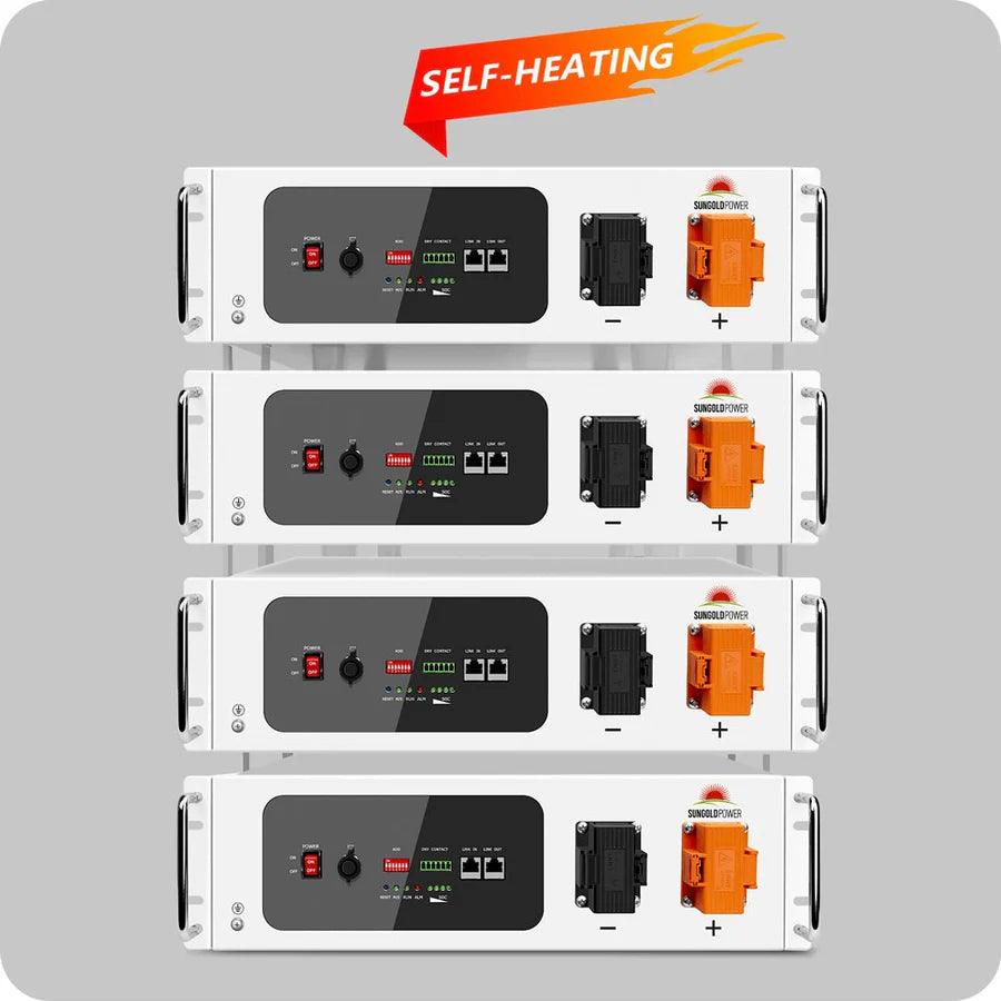 Sungold Power Solar Batteries SunGoldPower 4x SGH48100T 48V Lithium Solar Rack Battery Self-Heating