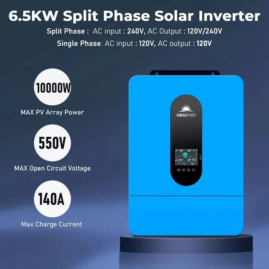Sungold Power Solar Charge Controllers and Inverters SunGoldPower 6.5KW 48V Split Phase Solar Inverter
