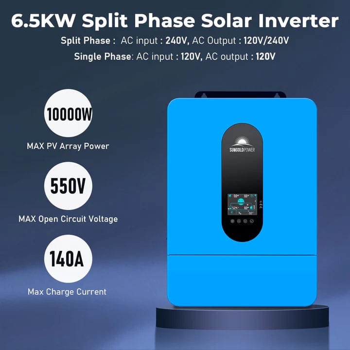 Sungold Power Solar Charge Controllers and Inverters SunGoldPower 6.5KW 48V Split Phase Solar Inverter