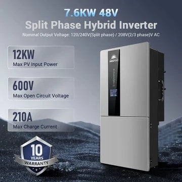 Sungold Power Solar Charge Controllers and Inverters SunGoldPower 7.6KW Hybrid Inverter 48V Split Phase SGN7.6K1HB-48
