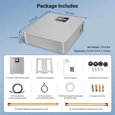 Sungold Power Solar Batteries SunGoldPower CoreX 5 Elite Wall Mounted 48V 100AH Residential Energy Storage Battery Pack