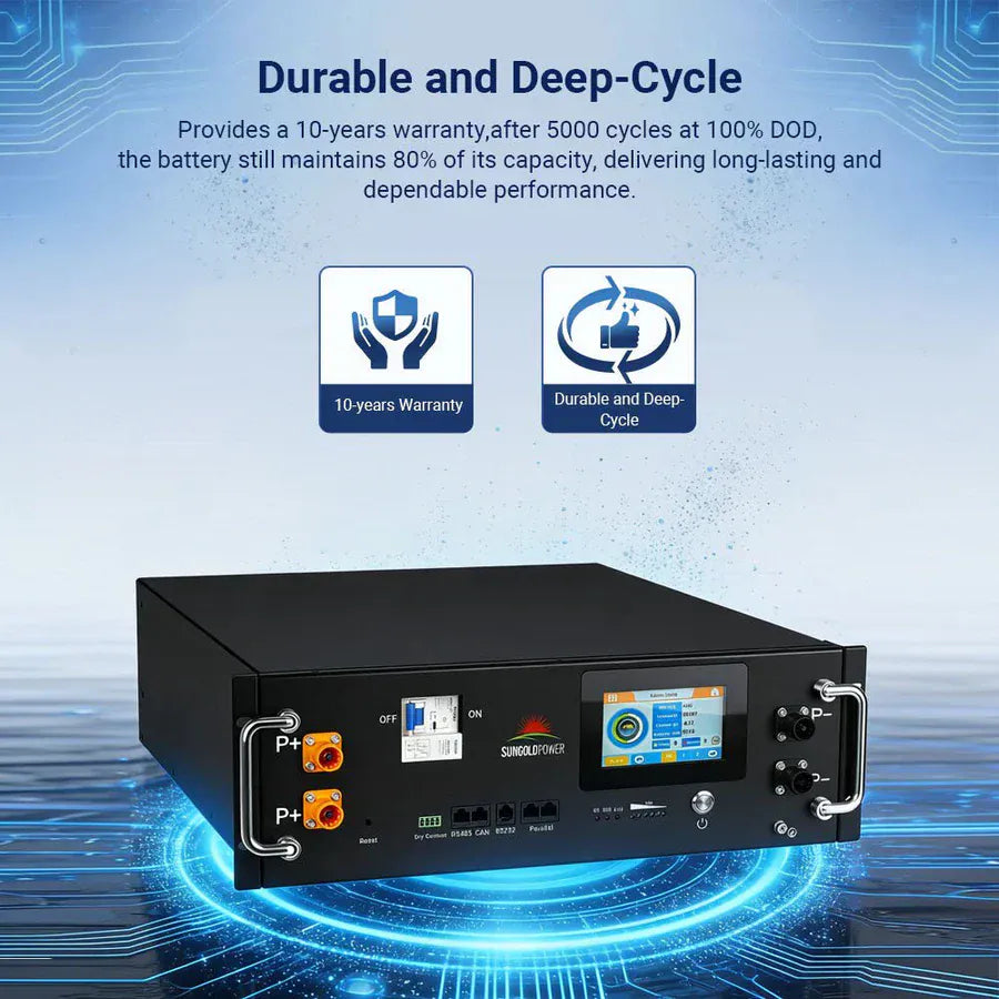 Sungold Power Solar Batteries SunGoldPower CoreX 5 Pro Server Rack 48V 100AH Residential Energy Storage Battery Pack